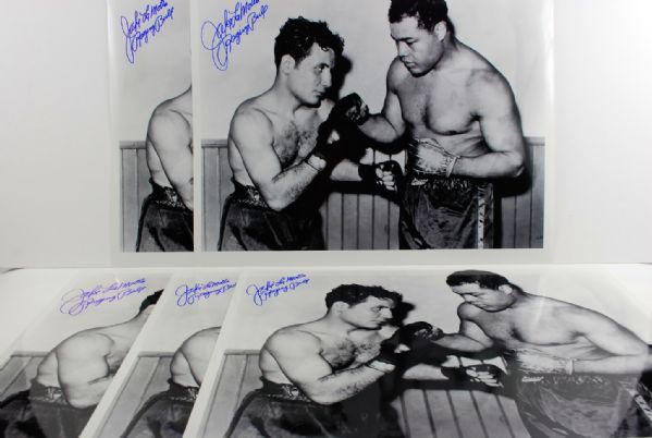 Jake LaMotta Lot of 5 Autographed 16x20 "Raging Bull" Photos